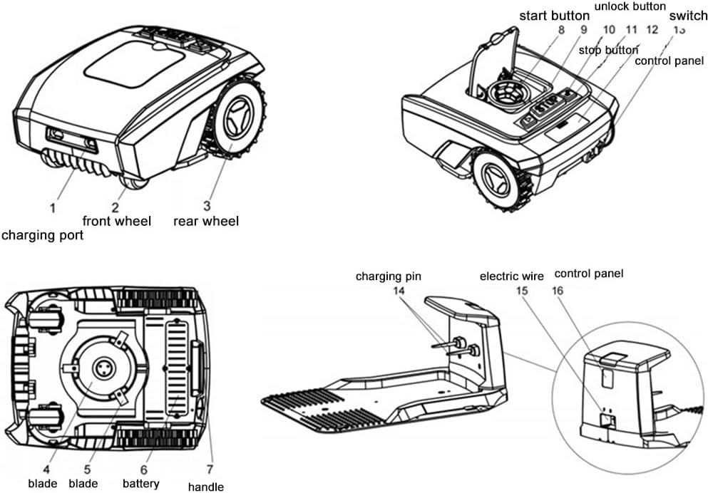 Automatic Robotic Lawn Mower, App Control, with Virtual Boundaries, Ultra-Quiet, Route Plan, Automatic Charging, for Small to Medium Yards