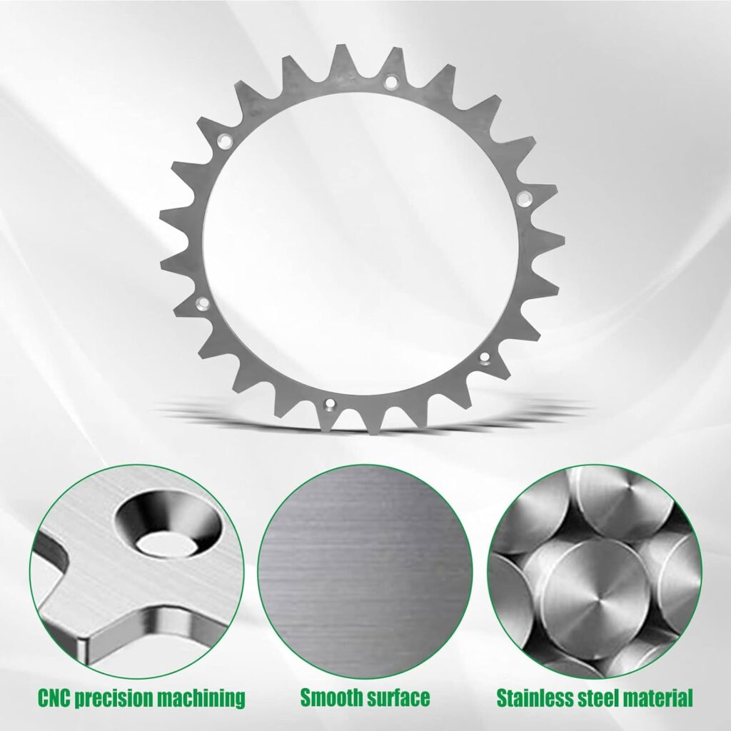 YWNYT Stainless Steel Robotic Lawnmower Spikes, Lawn Mowers Spike Anti-Slip, Stainless Steel Spikes for Wo-rx LAN-Droid L Model, 225mm Diameter 2.5 mm Thick with 12 Pcs Screws for Robotic Lawn Mowers